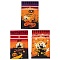 50Pcs Rectangle Halloween Candy Plastic Bags, Haunted House/Castle Printed Candy Drawstring Bags, Dark Orange, 23.2x14.9x0.05cm