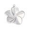 Non-Tarnish 304 Stainless Steel Pendants, Flower Charm, Stainless Steel Color, 22.5x20.5x4mm, Hole: 1.4mm