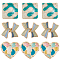 12pcs 3 Style Bowknot/Heart/Square 1-Hole Alloy Enamel Shank Buttons, Mixed Color, 18.5x17.5x9mm, Hole: 2mm, 4pcs/style