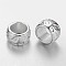 Rondelle Tibetan Style Alloy Beads, Lead Free & Nickel Free & Cadmium Free, Large Hole Beads, Silver Color Plated, 13x8mm, Hole: 10mm
