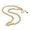 304 Stainless Steel Round Ball Charms Link Chain Necklaces, Real 14K Gold Plated, 15.35 inch(39cm)