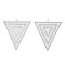 Rack Plating Brass Filigree Pendants, Long-Lasting Plated, Triangle Charm, Nickel Free, Platinum, 38x32.5x0.4mm, Hole: 1.2mm