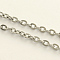 Tarnish Resistant 304 Stainless Steel Cable Chains, Unwelded, with Spool, Flat Oval, Stainless Steel Color, 5x4x1.0mm, about 328.08 Feet(100m)/roll