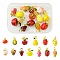 13Pcs 13 Styles Alloy Enamel Pendants, Cadmium Free & Nickel Free & Lead Free, Matte Gold Color, Fruit, Mixed Shapes, 11~18.5x8~12.5x6~11.5mm, Hole: 1.5~5mm, 1pc/style
