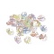Transparent Acrylic Pendants, Leaf Charm, AB Color, Mixed Color, 17x15x3mm, Hole: 1.5mm