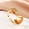 S-Shaped Brass Open Cuff Rings for Women, Cadmium Free & Lead Free, Real 18K Gold Plated, 16mm, Inner Diameter: Adjustable