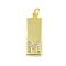 Brass Micro Pave Clear Cubic Zirconia Pendants, Cadmium Free & Nickel Free & Lead Free, Real 18K Gold Plated, Rectangle, Letter M, 23.5x7.5x2mm, Hole: 3mm