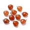 Natural Red Aventurine Pendants, with Platinum Brass Loops, Heart, 18~19x15~15.5x7~10mm, Hole: 6x2.5~3mm