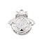 Brass Micro Pave Clear Cubic Zirconia Pendants, Cadmium Free & Nickel Free & Lead Free, Bowknot, Platinum, 14.5x15.5x4mm, Hole: 1.2mm