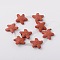 Synthetic Lava Rock Bead Strands, Star, Dyed, Red, 40x40x10mm, Hole: 1mm, about 12pcs/strand, 16.1 inch