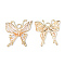 Brass Pave Clear Cubic Zirconia Pendants, with Enamel, Cadmium Free & Nickel Free & Lead Free, Butterfly, Real 18K Gold Plated, 20x18x3.5mm, Hole: 2.5mm