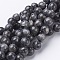 Natural Larvikite Beads Strands, Round, about 10mm, Hole: 1mm, about 36~38pcs/strand, 15 inch