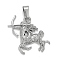 Non-Tarnish 304 Stainless Steel Pendants, Textured, 12 Constellations/Zodiac Signs, Sagittarius, 34x36x3.3mm, Hole: 10x4.5mm