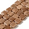 Natural Sunstone Beads Strands, Square, with Seed Beads, 10~10.5x10~10.5x5~5.5mm, Hole: 1.6mm, about 32pcs/strand, 15.16~15.35 inch(38.5~39cm)