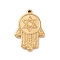 304 Stainless Steel Pendants, Hamsa Hand with Star of David Pattern Charms, Golden, 22x15x2mm, Hole: 1.4mm