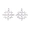 304 Stainless Steel Pendants, Witch Knot with Moon Charm, Anti-Tarnish, Stainless Steel Color, 32.5x29x1.5mm, Hole: 2mm
