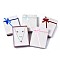 Cardboard Jewelry Set Box, with Bowknot Ribbon Outside and White Sponge Inside, Rectangle with Tartan Pattern, Mixed Color, 16.2x12.1x3.3cm