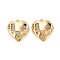 Brass Micro Pave Clear Cubic Zirconia Pendants, Cadmium Free & Nickel Free & Lead Free, Heart, Real 18K Gold Plated, 15.5x14.5x4.5mm, Hole: 1.4mm