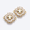 Brass Micro Pave Cubic Zirconia Links, Lead Free & Cadmium Free, Cross, Golden, 18.5x15x3mm, Hole: 1.2mm