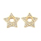 Brass Micro Pave Cubic Zirconia Pendants, Long-Lasting Plated, Lead Free & Cadmium Free, Star, Real 18K Gold Plated, 15.5x15.5x2.3mm, Hole: 4.5mm