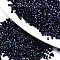 11/0 Grade A Glass Seed Beads, Cylinder, Uniform Seed Bead Size, Rainbow Plated, Prussian Blue, 1.5x1mm, Hole: 0.5mm, about 20000pcs/bag