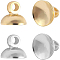 BENECREAT 40Pcs 2 Colors Bead Cap Pendant Bails Silver Gold Bail Cup Cap Pearl Cup Pendant Connector for Pendant Necklace Jewelry Making, Hole: 1.5mm
