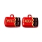 Baking Paint Alloy Pendants, Chocolate Charms, Red, 11x13x3.5mm, Hole: 1.5mm
