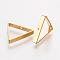 Brass Bead Frames, Triangle, Golden, 15.5x17x0.5mm, Hole: 0.6mm
