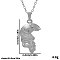 304 Stainless Steel Half Skull Pendant Necklaces for Women, Silver, 17.72 inch(45cm)