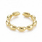 Brass Cuff Rings, Open Rings, Nickel Free, Real 16K Gold Plated, US Size 6 3/4(17.1mm)