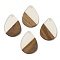 Luminous Glow in the Dark Wood & Resin Pendant, Teardrop Charms, Camel, 35.5x26.5x3.5mm, Hole: 2mm