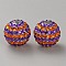 Halloween Theme Resin Rhinestone Beads, Round with Stripe Pattern, for DIY Pen Making Jewelry Supplies, Hyacinth, 20x19mm, Hole: 2.5mm