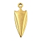 304 Stainless Steel Pendants, Golden, Shield, 28.5x10x4mm, Hole: 1.5mm