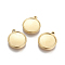 PVD Vacuum Plating 304 Stainless Steel Pendants Cabochon Settings, Flat Round, Golden, Tray: 16mm, 21x18x3.3mm, Hole: 1.8mm