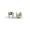 Brass Four-Claw Rivets, for Beading Craft Decorations, Half Round, Platinum, 4x4mm