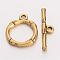 Alloy Toggle Clasps, Lead Free & Cadmium Free & Nickel Free, Antique Golden Color,Size: Ring: about 20.5x17mm, Hole: 2mm, Bar: 26x6x3mm, Hole: 2mm