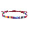 Adjustable Bohemian Style Cotton & Linen Cord Braided Bracelets for Friendship, Colorful