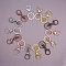 PandaHall 32 Pcs Alloy Lobster Clasp Swivel Lanyard Snap Hook with Key Ring 8 Colors 68x30mm