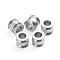 Tarnish Resistant 201 Stainless Steel Beads, Grooved Beads, Column, Stainless Steel Color, 10x9mm, Hole: 6mm