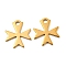 Ion Plating(IP) 304 Stainless Steel Charms, Cross, Golden, 14.4x13x1mm, Hole: 2mm.