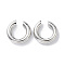 Rack Plating Brass Ring Cuff Earrings for Women, Lead Free & Cadmium Free, Platinum, 24x6.5mm