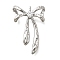 Brass Micro Pave Cubic Zirconia Pendants, Bowknot Charms, Platinum, 21.5x14x4.5mm, Hole: 0.8mm