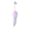Alloy Beadable Pen, Ball-Point Pen, with Polymer Clay Rhinestone & Plush Pompom & ABS Imitation Pearl, for DIY Personalized Pen with Jewelry Beads, Platinum, Lilac, 155x26mm