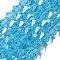 Electroplate Glass Beads Strands, AB Color Plated, Faceted, Bicone, Deep Sky Blue, 6x5.5~6mm, Hole: 1mm, about 44~47pcs/strand, 24.5~25cm
