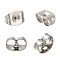 Tarnish Resistant 201 Stainless Steel Ear Nuts, Earring Backs, Stainless Steel Color, 6x4.5x3mm, Hole: 0.7mm