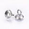 201 Stainless Steel Bead Cap Pendant Bails, for Globe Glass Bubble Cover Pendant Making, Stainless Steel Color, 6x6mm, Hole: 2.5mm