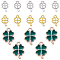 Pendant Sets, with CCB Plastic Enamel Pendants and Alloy Charms, Four Leaf Clover, Mixed Color, 74x72x17mm, 90pcs/box