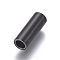 304 Stainless Steel Magnetic Clasps with Glue-in Ends, Frosted, Column, Gunmetal, 16x6mm, Hole: 4mm