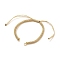 Adjustable Braided Polyester Cord Bracelet Making, with 304 Stainless Steel Open Jump Rings, Wheat, Single Chain Length: about 6-3/8 inch(16.2cm)