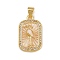 Brass Micro Pave Cubic Zirconia Pendants, Real 18K Gold Plated, with Enamel, Rack Plating, Long-Lasting Plated, Cadmium Free & Lead Free, Crane, 21.5x13.5x3.5mm, Hole: 3.5x5mm